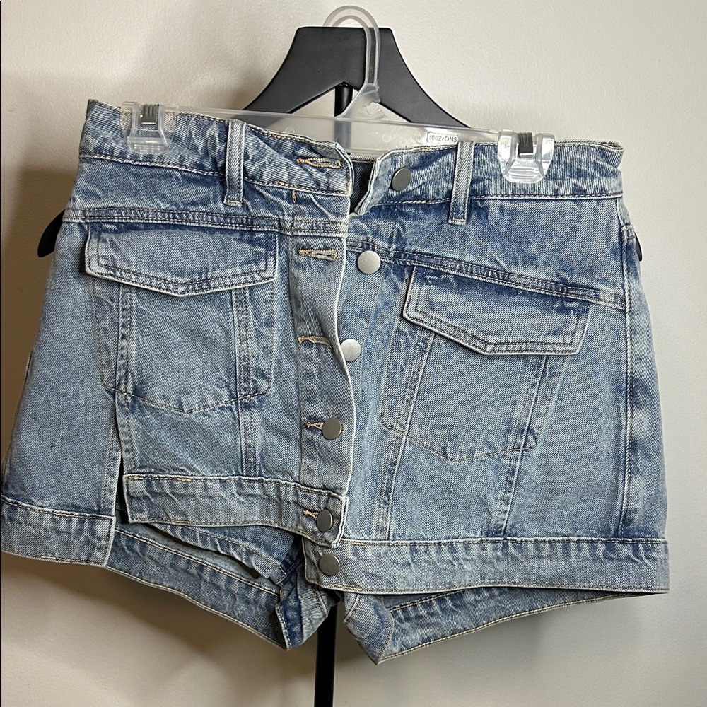SHEIN Denim Button-Up Jean Shorts